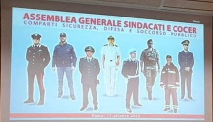 Assemblea generale sindacati e Co.Ce.R.. Roma 17 ottobre 2019.